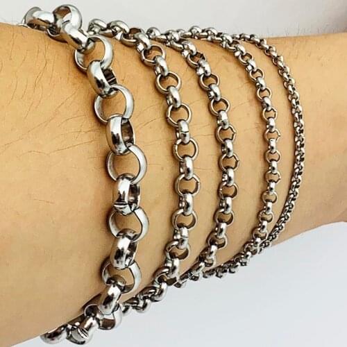Women Man Rolo Chain Bracelet Stainless Steel Mens Womens Bracelets AMYA Jewelry for Men