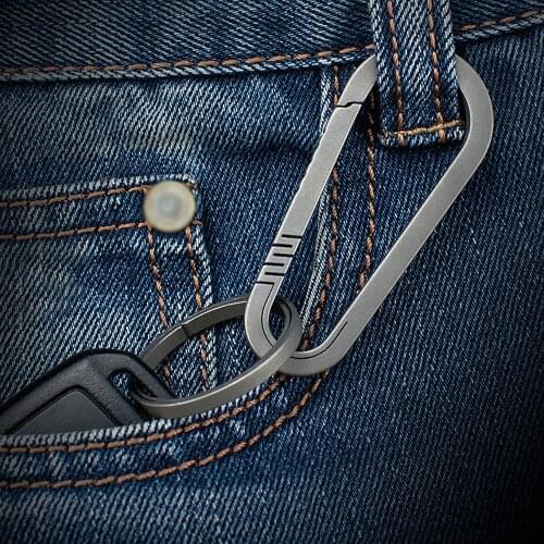 Real Titanium Key Chain Men Carbine for Key Ring Holder Super Lightweight TC4 Car Keychain EDC Luxury Boyfriend Gift Gadgets