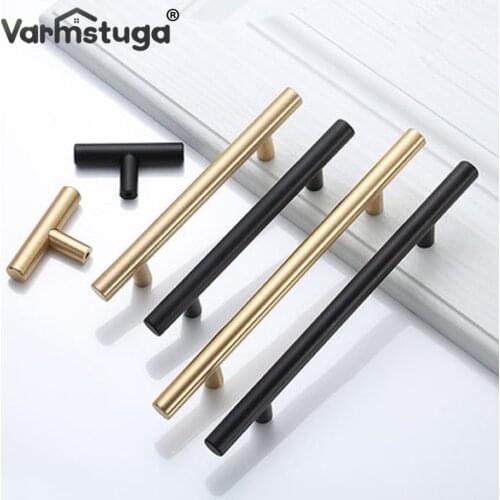 Black Golden Cupboard Handle Brushed Stainless Steel Kitchen Cabinet Door Knob Furniture Drawer Pull Hardware Pulls Bar Handle