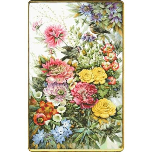 Hummingbirds Flower Clear Picture Top Quality Cross Stitch Kits Crafts 14CT Unprinted Embroidered Handmade Art Set Decor