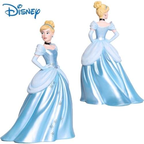 Disney Genuine Princess Action Figure Cinderella Anime Figures Cute Resin Dolls Ornaments Collection Model Toys Boxed Kids Gifts