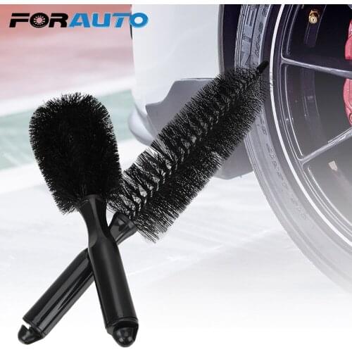 FORAUTO Auto Care Nylon Car Tire Rim Brush Car Washing Brush Plastic Handle Cleaning Tool Car Rim Wheel Brush