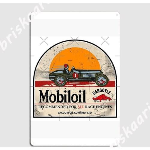 Mobiloil And Gargoyle Race Poster Metal Plaque Club Wall create Wall Plaque Tin sign Poster