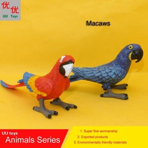 Hot toys: two color Macaw Bird Simulation model Animals kids toys children Action Figures Action Figures Collections