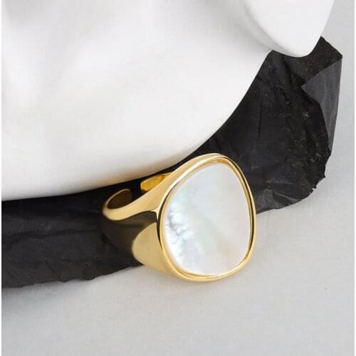 GUS4 925 Sterling Silver Original Jewelry Shell Pearl Ladies Party Ring Promotion Jewelry Girlfriend Best Gift