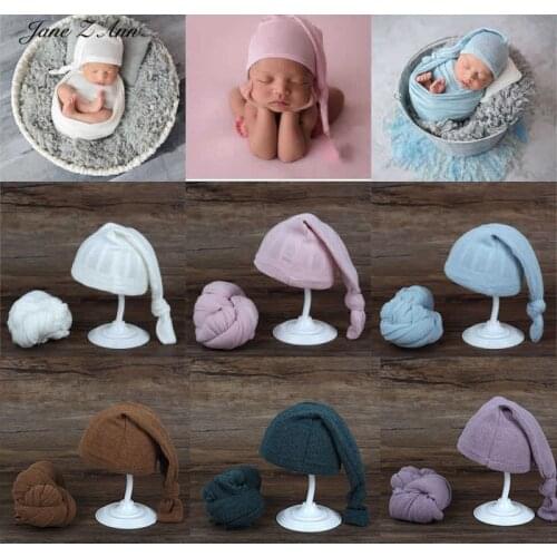 Jane Z Ann Newborn photography wrap+hat baby photo Studio shooting accessories multi-colors twins albumn item