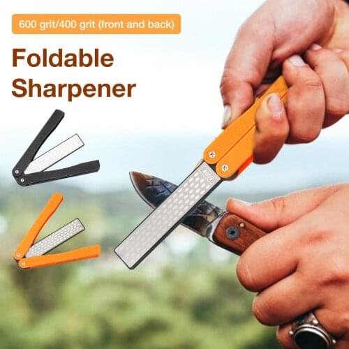 Pocket Whetstone Portable Knife Sharpener Foldable Double Sided Sharpening Tool 400/600 Grit For Kitchen Outdoor Camping