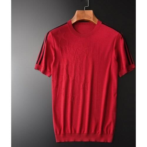 Classic Lyocell Knitted Men T-shirts Luxury Solid Color Short Sleeve Man T-shirts Plus Size 4xl Summer Casual Slim Men T-shirts