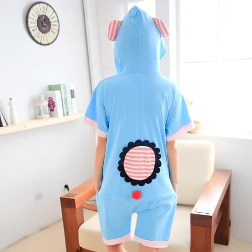 Boy Girl Summer Cotton Pajama Kigurumi Elephant Pijama For Women Men Onesie Adult Animal Family Sleepwear Cosplay Pyjama Kids
