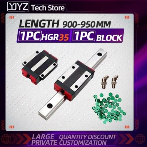 Linear Rail Guide 1pc 900/950mm HGR35+1pc HGH35CA/HGW35CC Linear Narrow/Flange carriges Sliding Block cnc parts