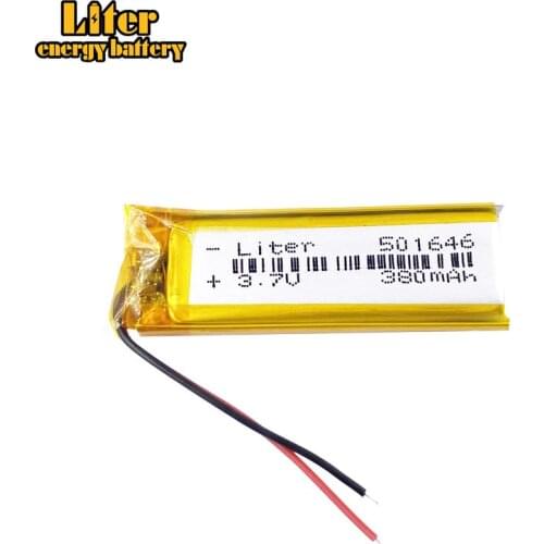 Li-polymer battery 501646 3.7v 360mah battery cell for bluetooth headset device 501545