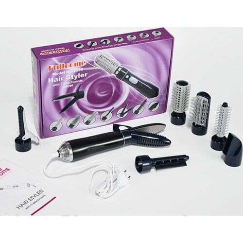 7-in-1 Multi-Function Rechargeable Professional Negative Ion Hair Dryer With Comb Curling Wand With 7 Attachments