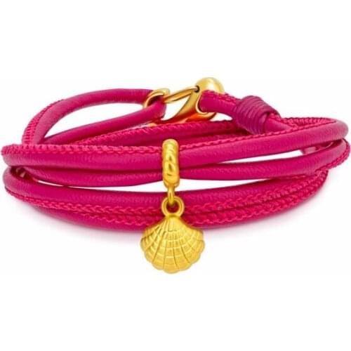 Fashion Arrival 999 3D 24K Yellow gold Shell Pendant Bracelet 1g