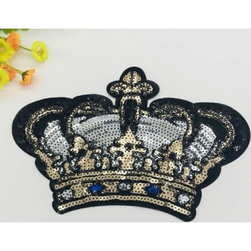 20pcs/Lot Embroidery Patches Letters Clothing Decoration Accessories Sequins Crown Diy Iron Heat Transfer Applique Iron Ons