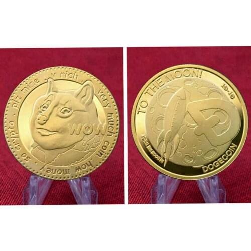 Gold Silver Plated Dogecoin Commemorative Coins Cute Dog Pattern Dog Souvenir Collection Gifts