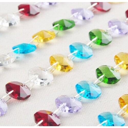 5METERS Mix Color Glass Crystal Garlands Strand Wedding Table Centerpieces and Manzanita Tree Decoration