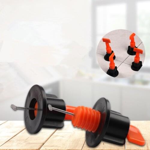 50pcs Ceramic Tile Leveler Adjuster Plastic Flat Ceramic Leveler Floor Wall Construction Tools Reusable Tile Leveling System Kit