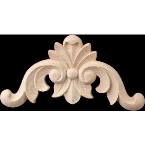 Rose Wood Carving European Furniture Decoration Crafts Figurines Miniatures Door Cabinet Applique