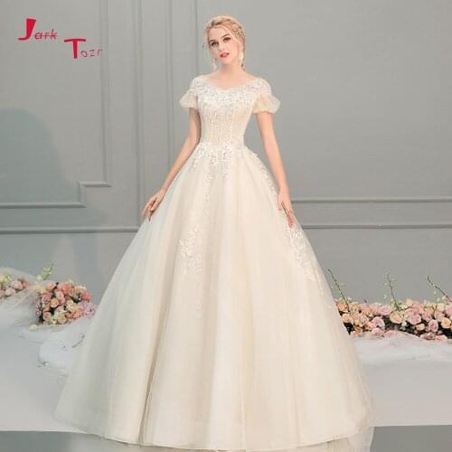 Robe de Mariee Beading Bodice Elegant A-line Wedding Dress Lace Up Back Simple Vestido de Novia China Onlie Shopping