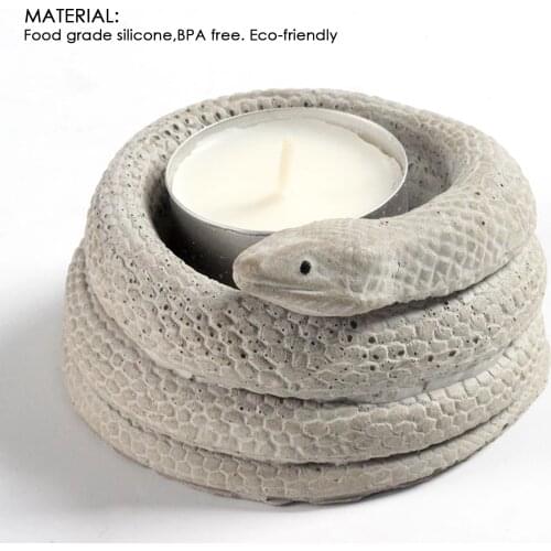 Concrete Candlestick Silicone Mold Snake Coiling Design Resin Mould Creative Handmade Home Decorative Craft Tool Clay Molds