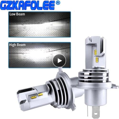 H4 HB2 9003 Car Motorcycle LED Headlight Bulbs M3 Mini High Low Hi Lo Beam ZES Chips 60W 12000LM 6000K Wireless Direct Plug-in