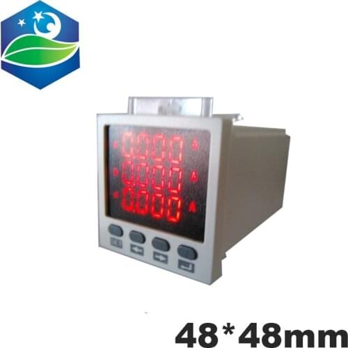 Three phase digital ampere meter LED current meter 48*48 ammeter