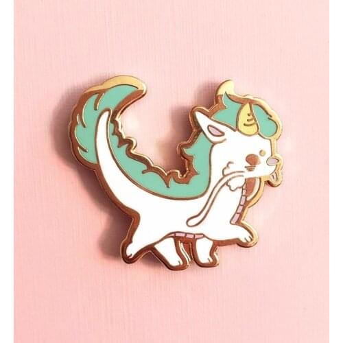 Unique Mythical White Dragon Haku Hard Enamel Pins Anime Spirited Away Ghiblis Cute Lapel Backpack Pins Decor Fashion Jewelry
