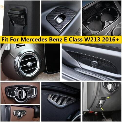 Yimaautotrims Carbon Fiber Look Interior For Mercedes Benz E-Class E CLASS W213 2016 - 2021 Dashboard Air AC Vent Cover Trim