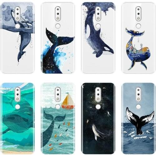 Back Cover For Nokia 2.1 3.1 5.1 6.1 7.1 Plus Silicone Soft Whale Fish Wave Ocean Sea Phone Case For Nokia 7.1 6.1 5.1 3.1 2.1