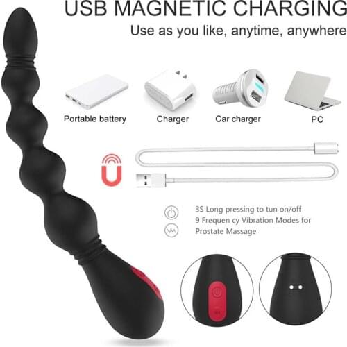 2021 STImulus Vibration Anal Beads Balls Butt Plug Adult Sex Toys Anal Vibrator Male Prostate Massager for Couple Men products