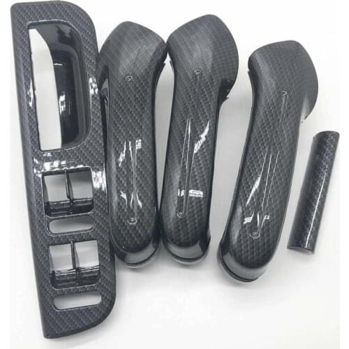 5 Pcs / Set Window Glass Lift Button Control Panel Door Handle Cover For-Golf 4 Jetta MK4 Bora 1998-2004