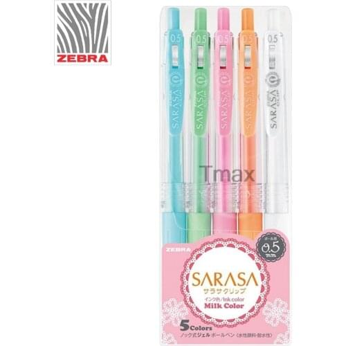 5pcs/set ZEBRA SARASA Milk Color Gel Pen Light Color Limited Edition Student Office Writing Supplies Stationery 0.5mm
