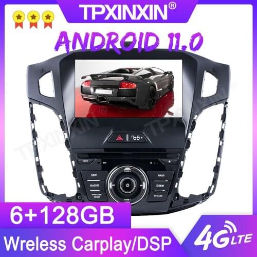 Android 11.0 6+128G For Ford Focus 2012-2014 GPS Car Multimedia Player Headunit Audio Radio Navigtion Tape Recorder
