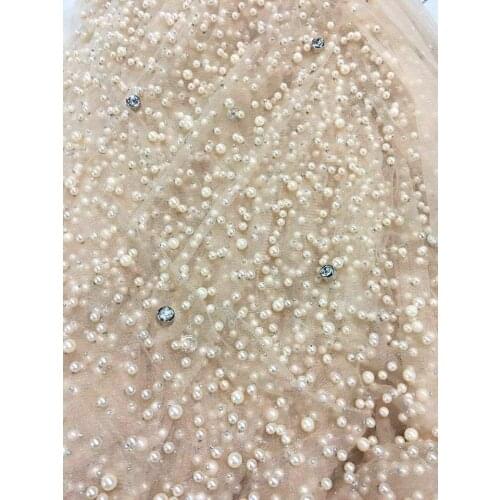 Free shipping !!New coming Z-han5131 tulle net lace fabric with beads and stones elegant design for dress