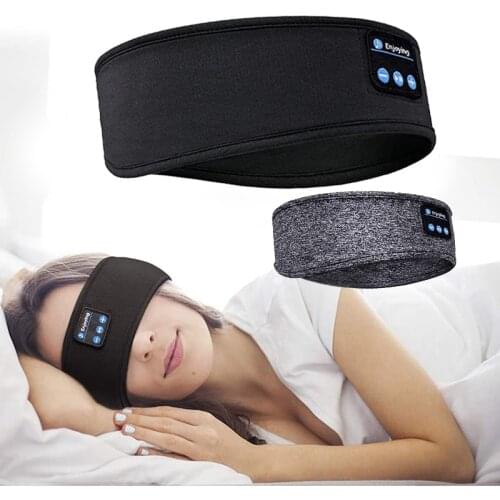 Bluetooth Sleeping Headphones Sports Headband Thin Soft Elastic Comfortable Wireless Music Earphones Eye Mask for Side Sleeper
