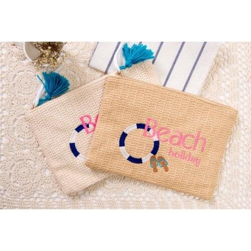 British wind hand bag summer straw bag wild tourism leisure bag ring womens beach bag