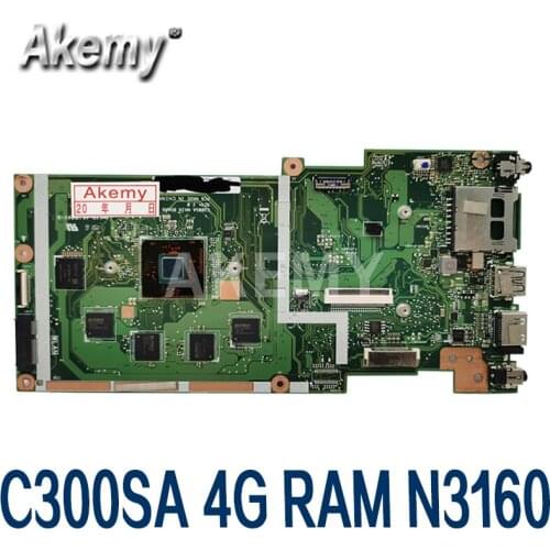 C300SA For Asus Chromebook C300S C300SA Laotop Mainboard C300SA Motherboard W/ N3160U 4GB RAM 128GB SSD