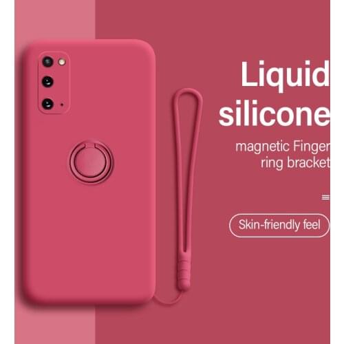 Ultra-thin Silicone Magnetic Holder Phone Case For Samsung galaxy S20 S10 E 5G S9 S8 Note 20 10 9 Plus Stand Ring Bracket Cover