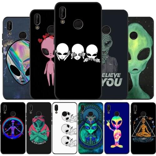 Trippy Tie Dye Peace Alien black Silicone soft Phone Case For Huawei P40 P30 P20 P10 P9 Lite Pro 2019 P smart 2 Back cover Shell