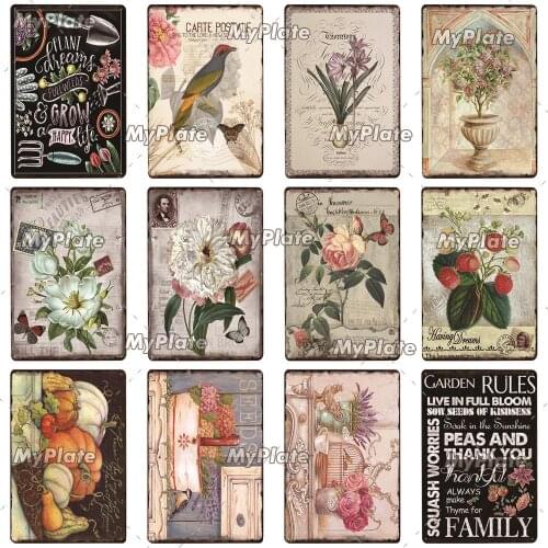 Flower Garden Vintage Metal Sign Tin Sign Vintage Decoration Plaque Home Wall Decor Bar Sign Home Decor Poster Drop Shipping