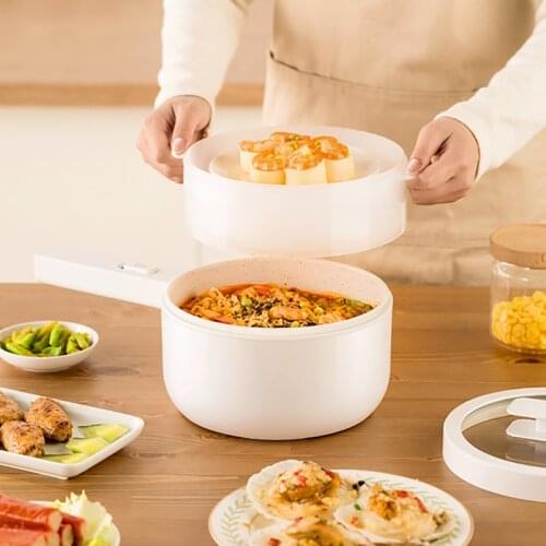 220V 1.5L Electric Cooker Portable Dormitory Student Multi Function Home Cooking Noodle Small Electric Hot Pot With Steamer