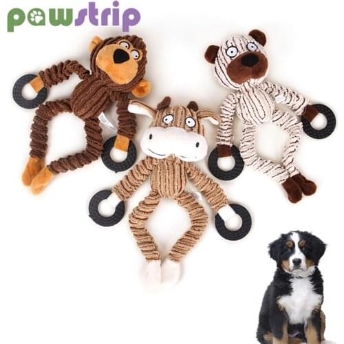 Animal Shape Pet Dog Toy Puppy Play Chewing Interactive Squeak Toys Cleaning Tooth Bite Resistant Plush Toy Training Pet Product