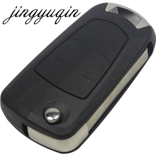 Jingyuqin 2 Buttons Flip Remote Folding Car Key Fob Case for Vauxhall Opel Corsa Astra Vectra Signum Uncut Car Key Shell