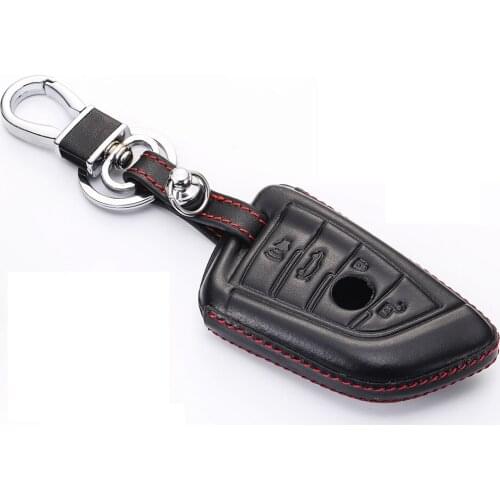 Leather Remote Controller Key Bag Holder for Bmw Blade KeyChain Car Key Cover Case for BMW X1 X5 X6 F15 F16 F48 1 / 2 Series
