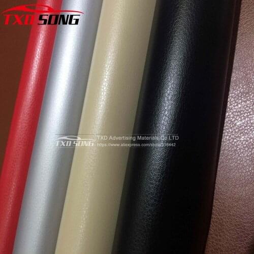 Leather pattern PVC adhesive vinyl wrap film sticker for auto car body internal decoration vinyl wrap with 6 Sizes for Choice