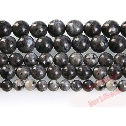 Fctory Price Natural Stone Black Labradorite Round Beads 16" Strand 4 6 8 10 12MM Pick Size For Jewelry Making