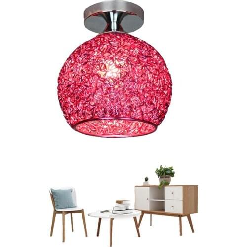 Nordic Multicolor Round Aluminum Ceiling Light Modern E27 LED Ceiling Lamp For Living Room Bedroom Porch Aisle Corridor Hotel