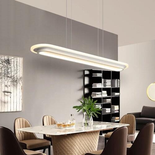 Dining Room Chandelier Creative Personality Nordic Bar Counter Dining Room Led Lamps Simple Modern Long Strip Office Chandelier