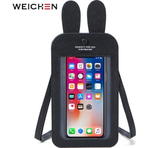 Rabbit Transparent Touchable Small Shoulder Bags For Women Pu Leather Ladies Crossbody Messenger Female Phone Bag Wallet