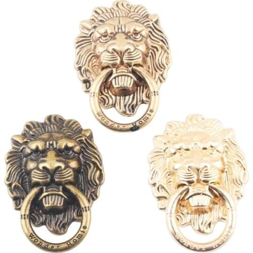 Mobile phone bracket metal lion mobile phone ring bracket universal desktop bracket electroplating retro style lion ring buckle